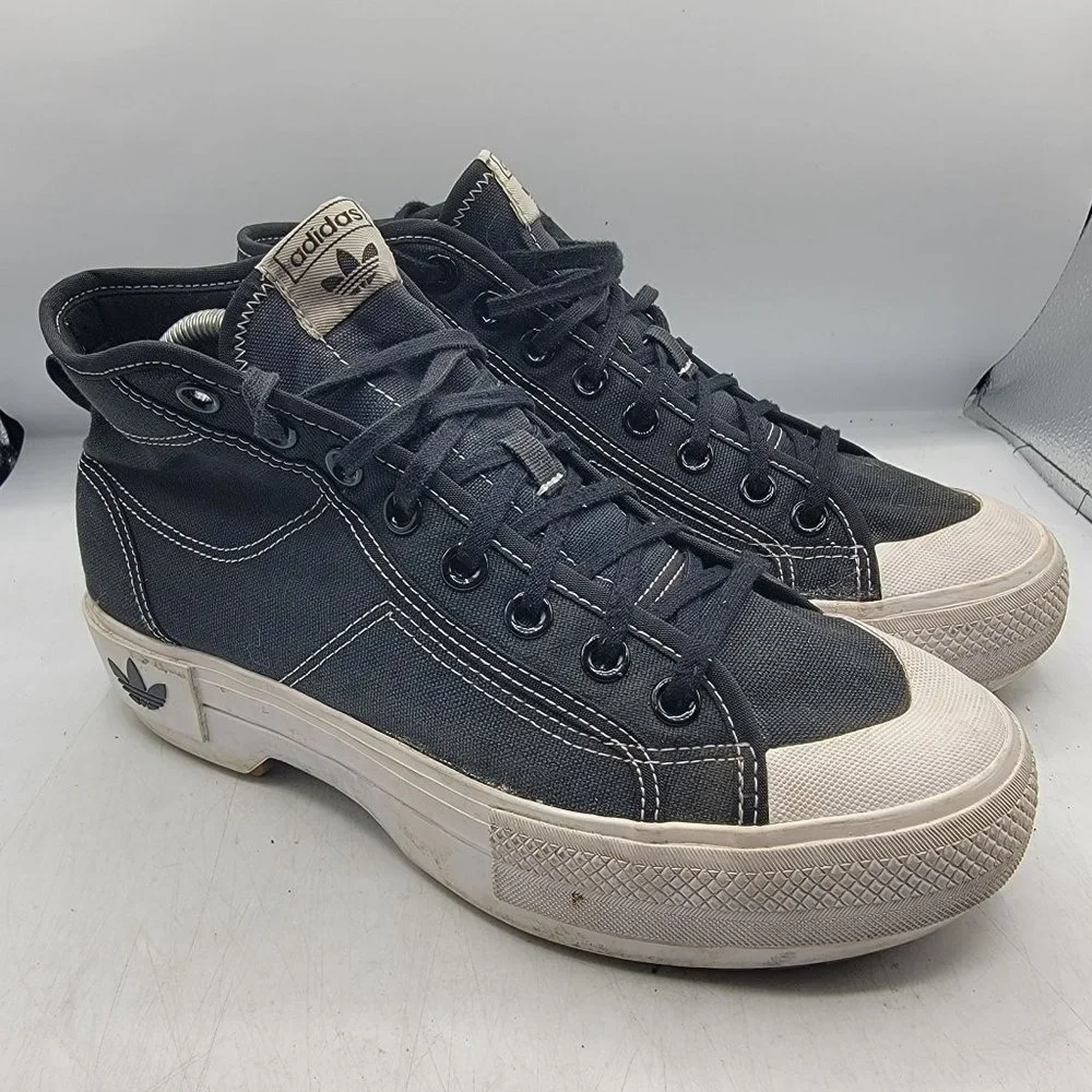 Adidas Originals Nizza Trek Womens 9.5 Black Platforms Sneaker Shoes GZ8857